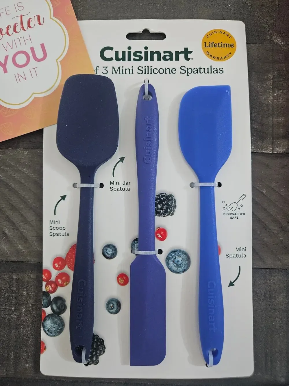 Cuisinart Set of 3 Mini Silicone Spatulas Scrapers Blue NWT Rare